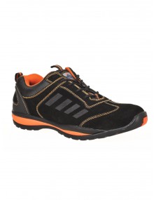 Lusum FW34 Safety Trainer - Black & Orange Footwear